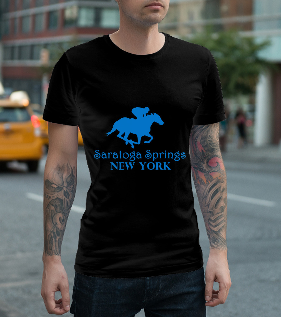 Saratoga Springs New York Horse Racing Jockey T-Shirt