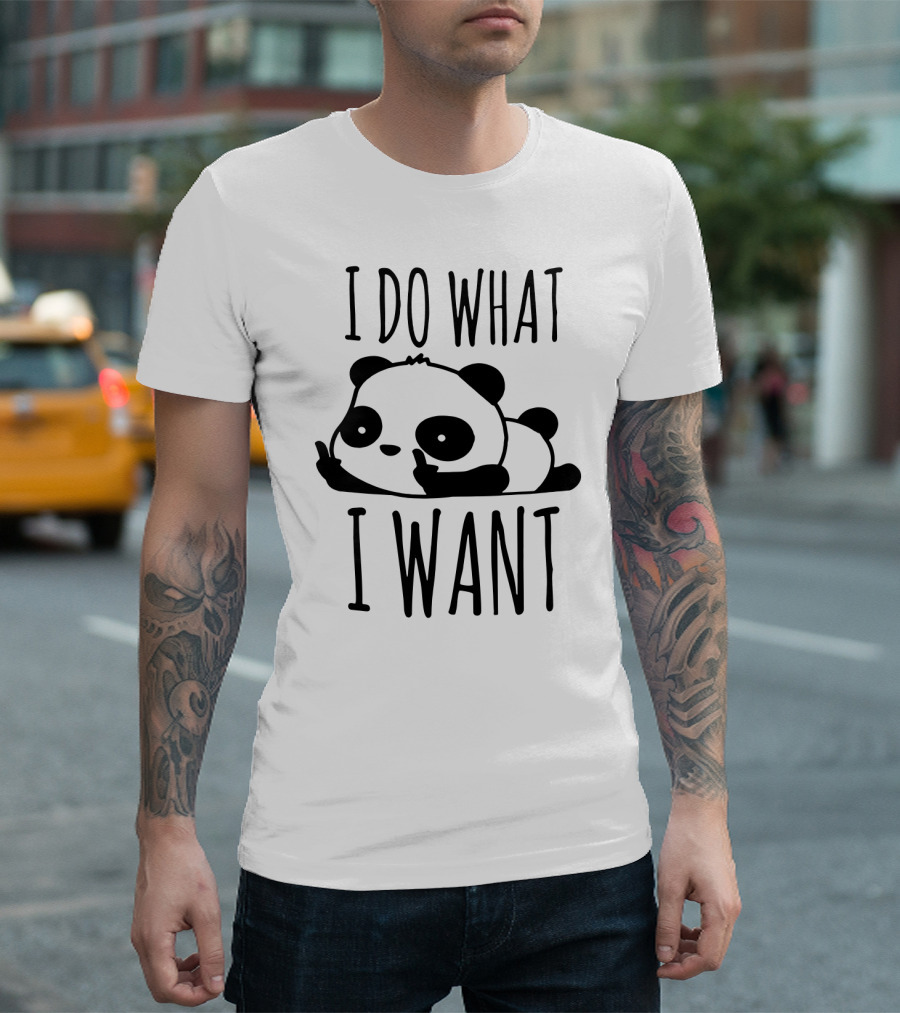 I DO WHAT I WANT Panda Peace Fingers T-Shirt