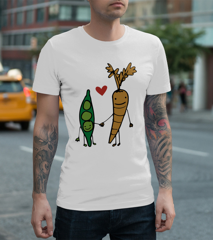 We Go Together Like Peas and Carrots Heart Connection T-Shirt