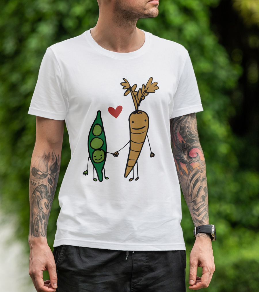 We Go Together Like Peas And Carrots Heart Connection T-Shirt