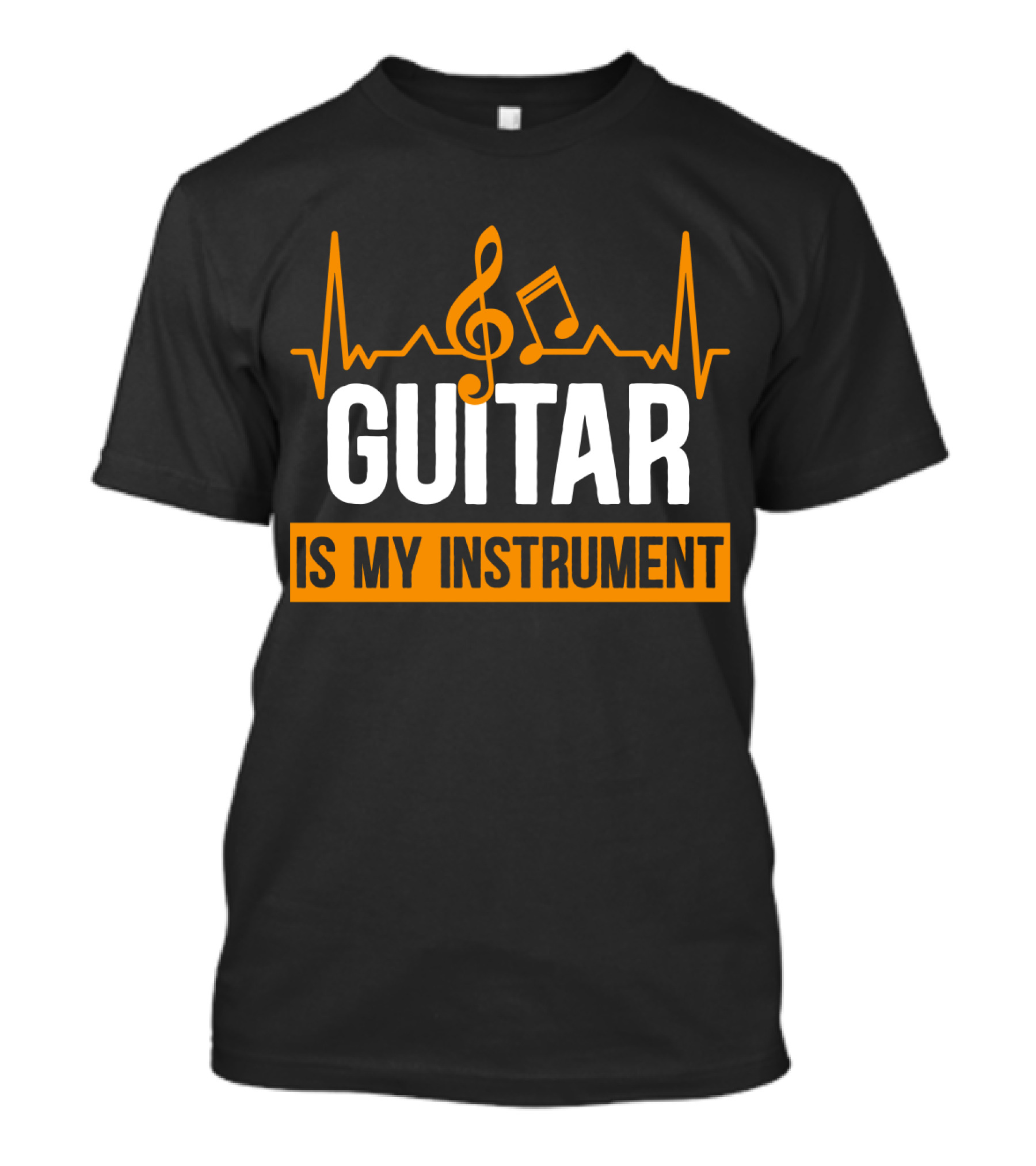Guitar Is My Instrument With Heartbeat Music Notes T-Shirt