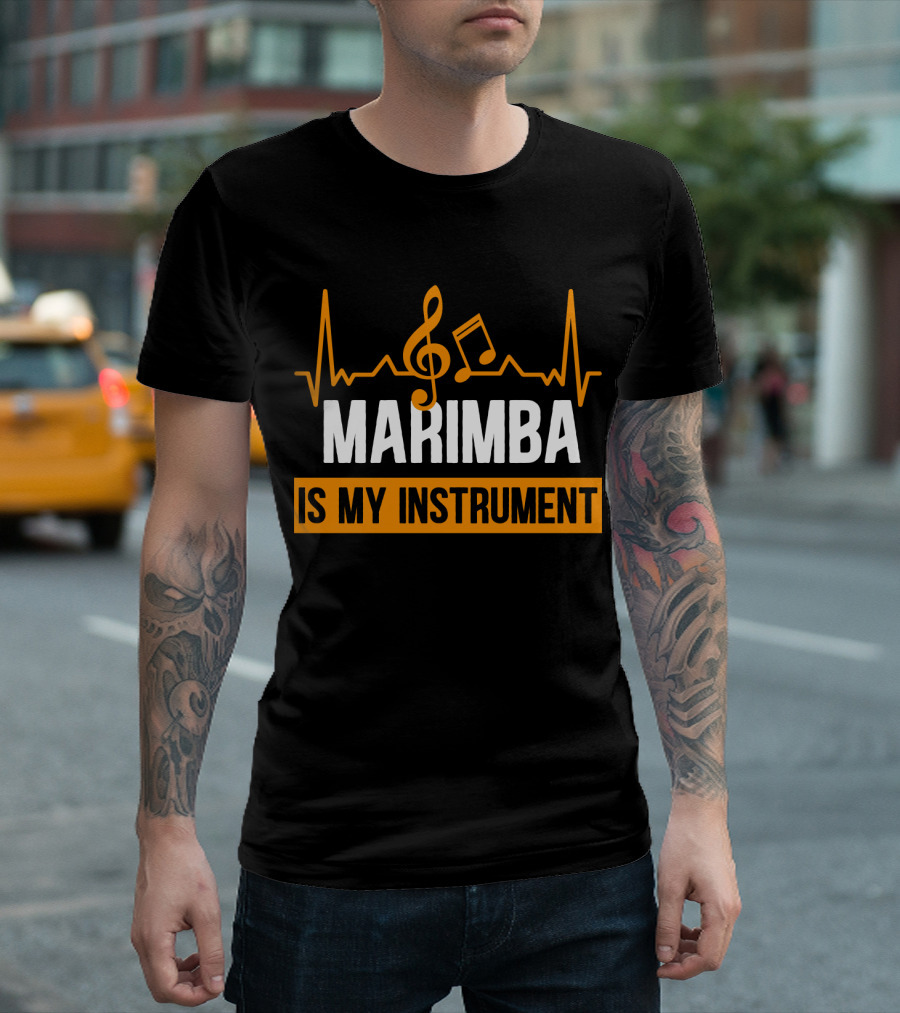 Marimba Is My Instrument Musical Pulse and Notes T-Shirt