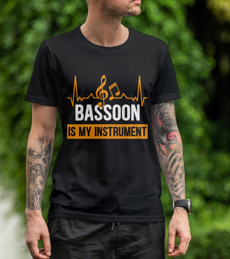Bassoon Is My Instrument Music Icon And Sound Wave T-Shirt