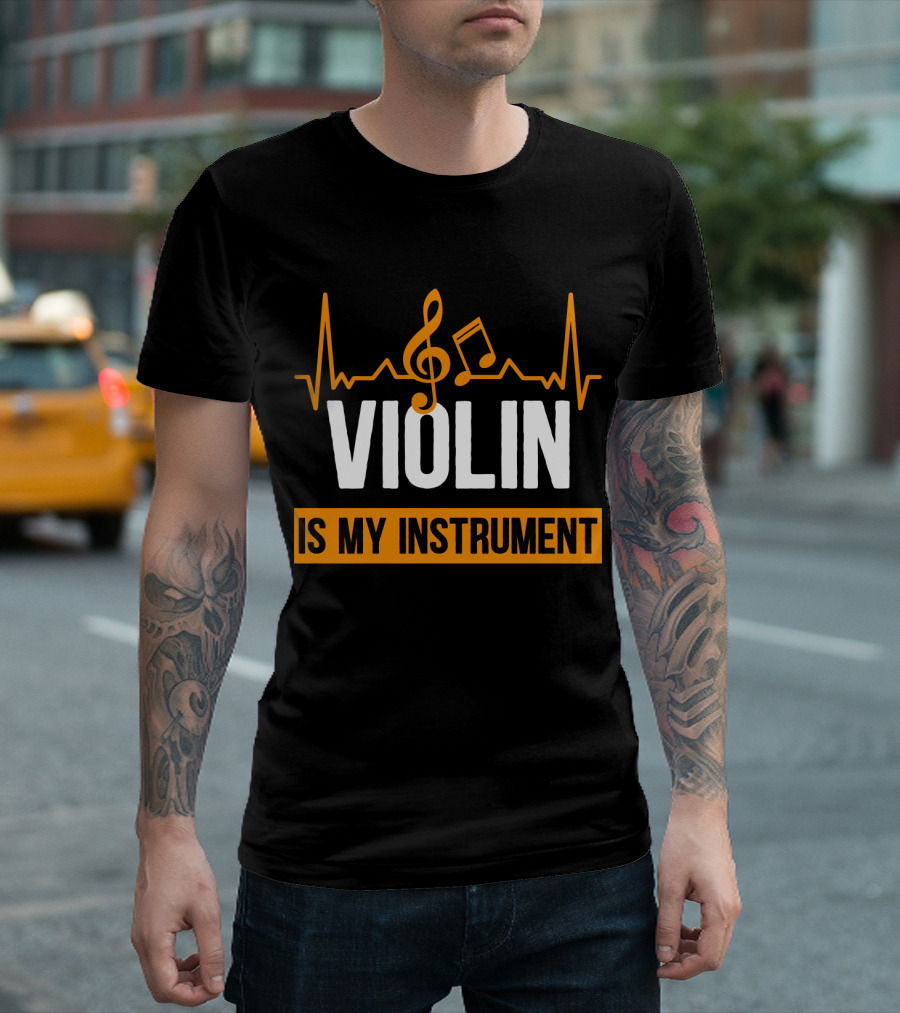 Violin Heartbeat with Musical Notes Is My Instrument T-Shirt