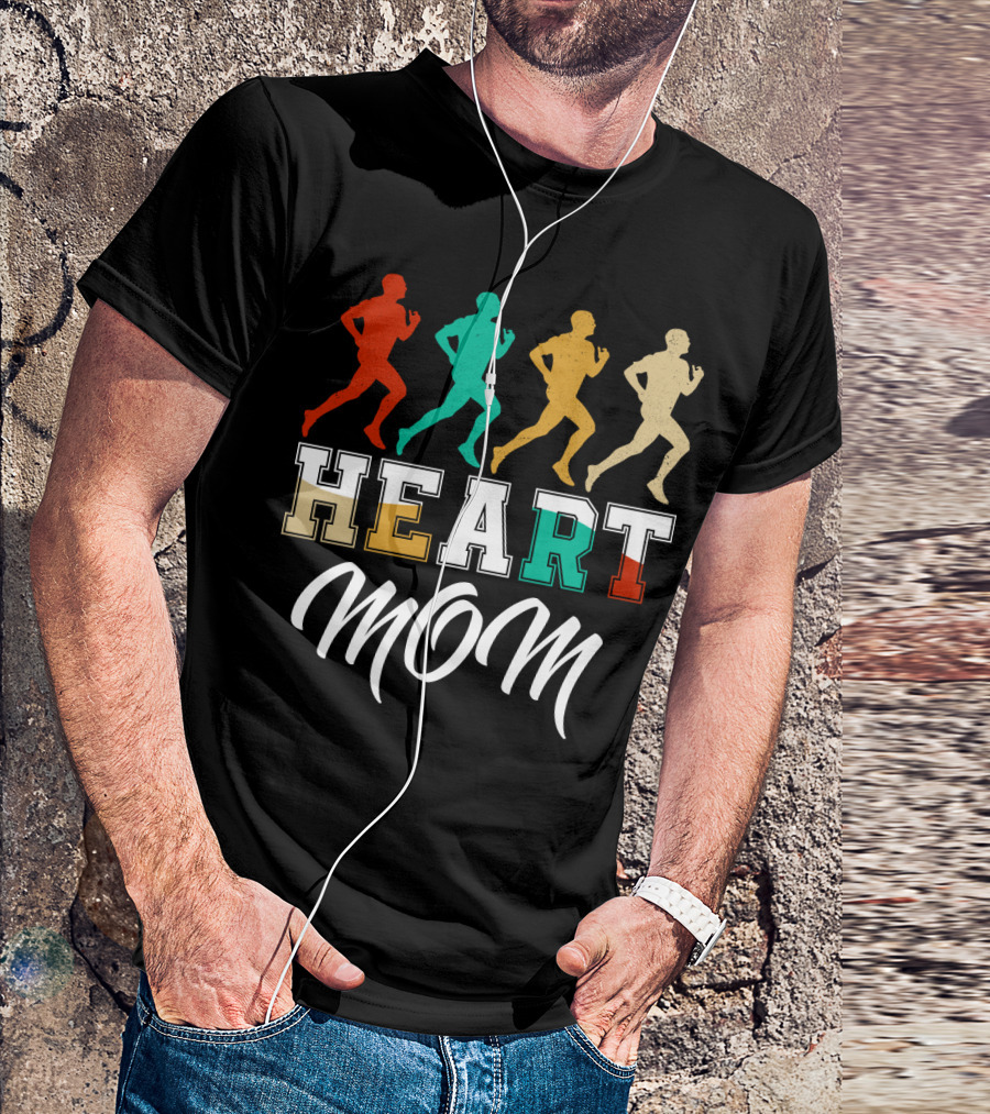 HEART MOM Running Retro T-Shirt