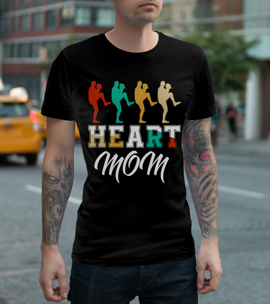 Heart Mom Baseball Player T-Shirt