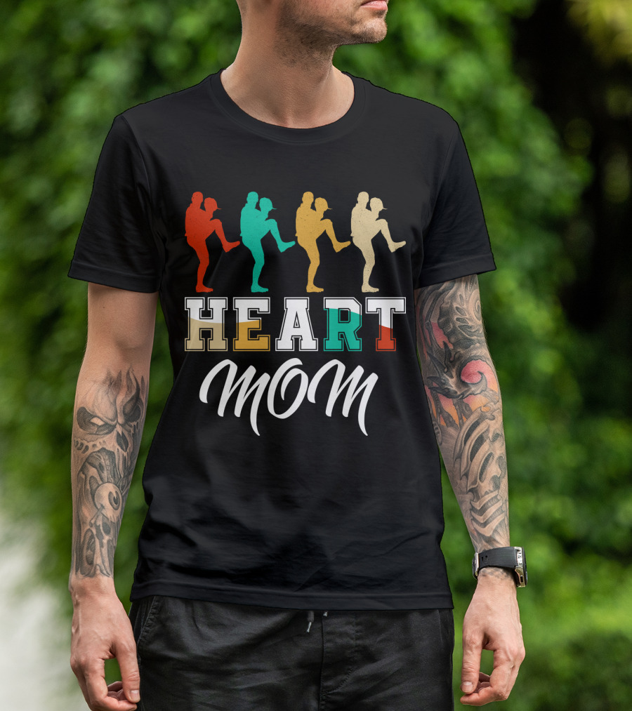 Heart Mom Baseball Player T-Shirt