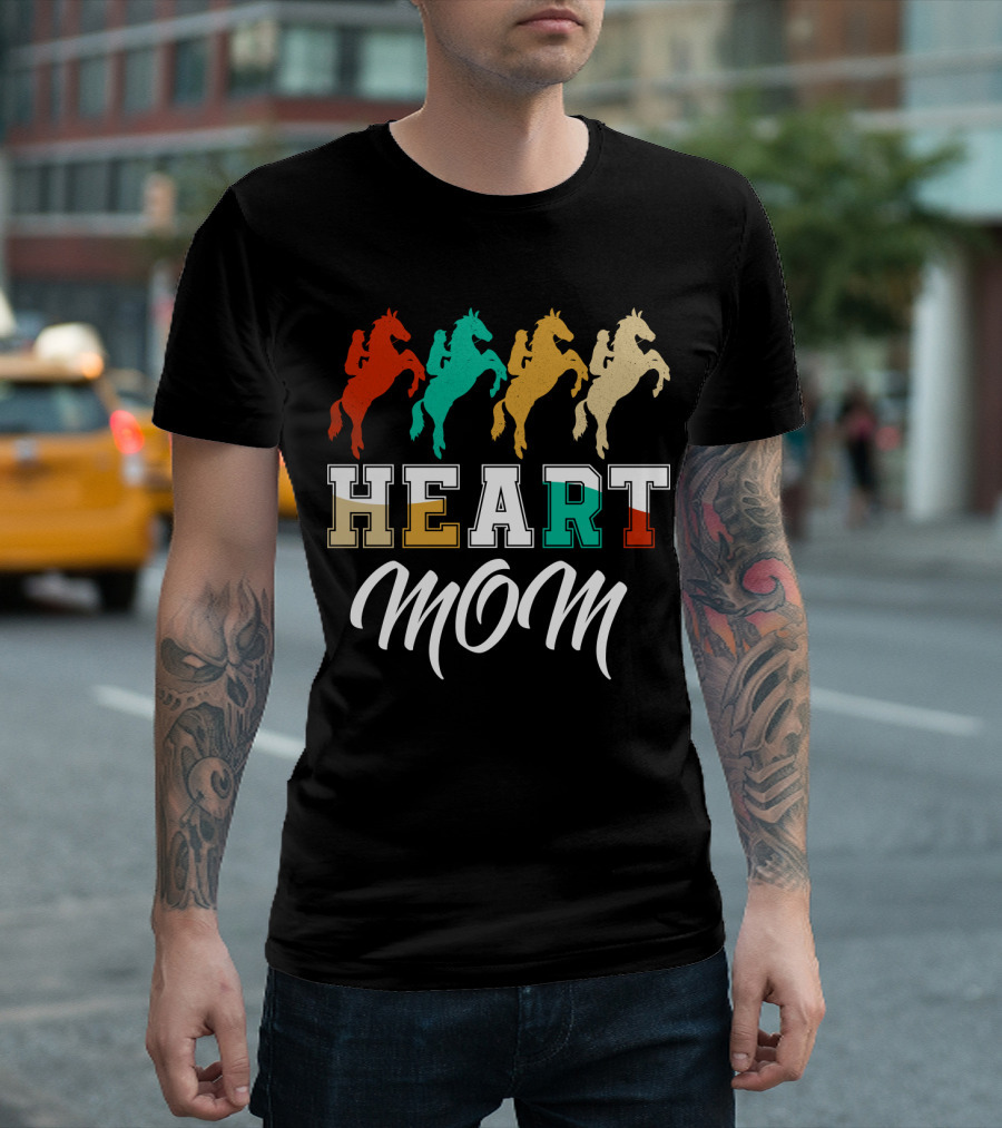 Horse Riding Heart Mom T-Shirt