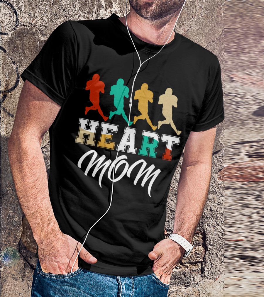 Heart Mom Fantasy Football T-Shirt