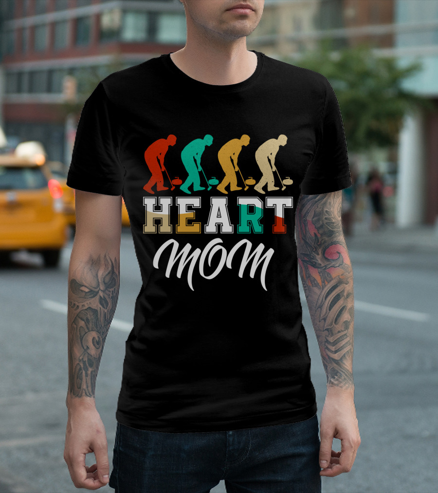 HEART Mom Curling Players T-Shirt