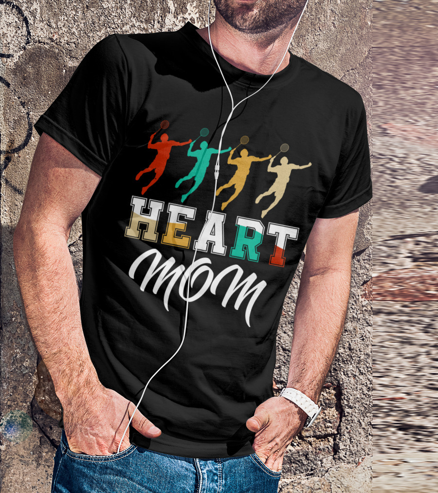 Badminton Heart Mom T-Shirt