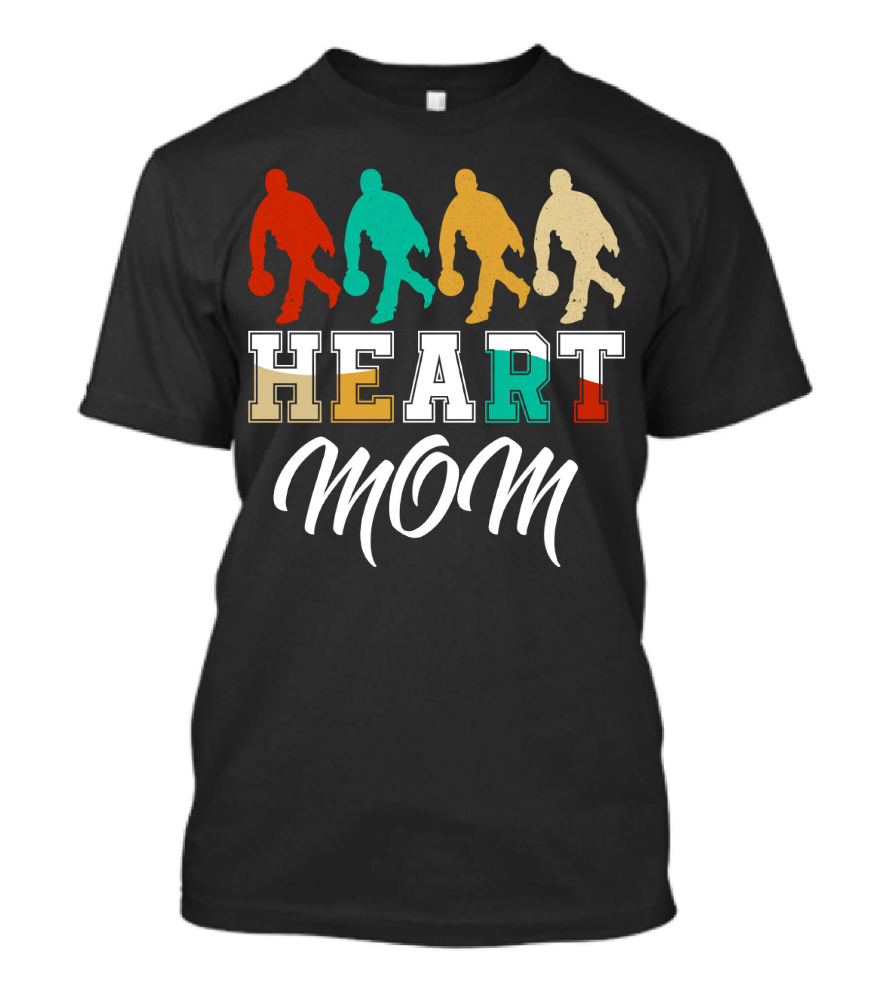 Bowling Heart Mom Retro T-Shirt