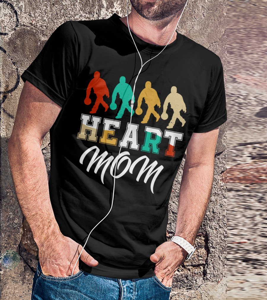Bowling Heart Mom Retro T-Shirt