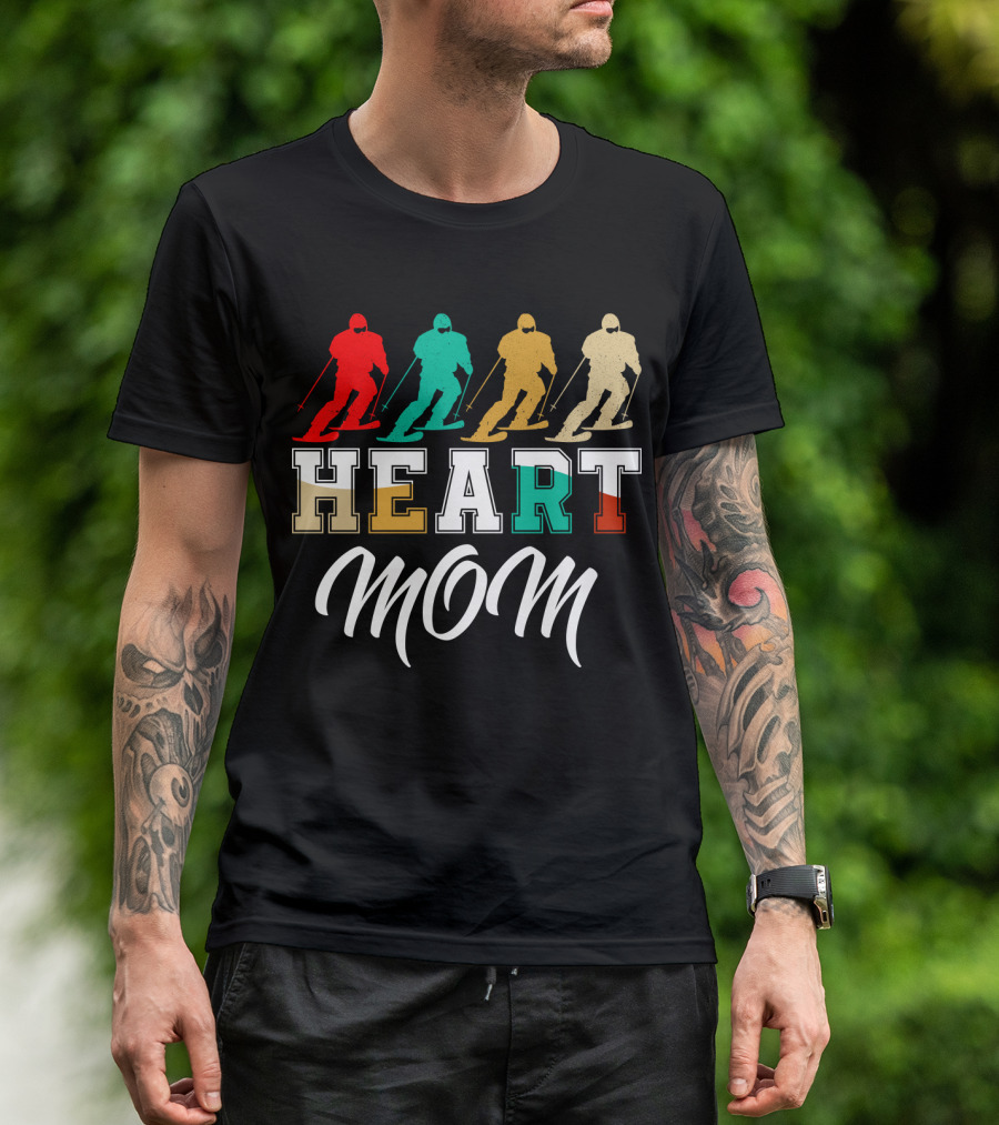 HEART MOM Skiing T-Shirt