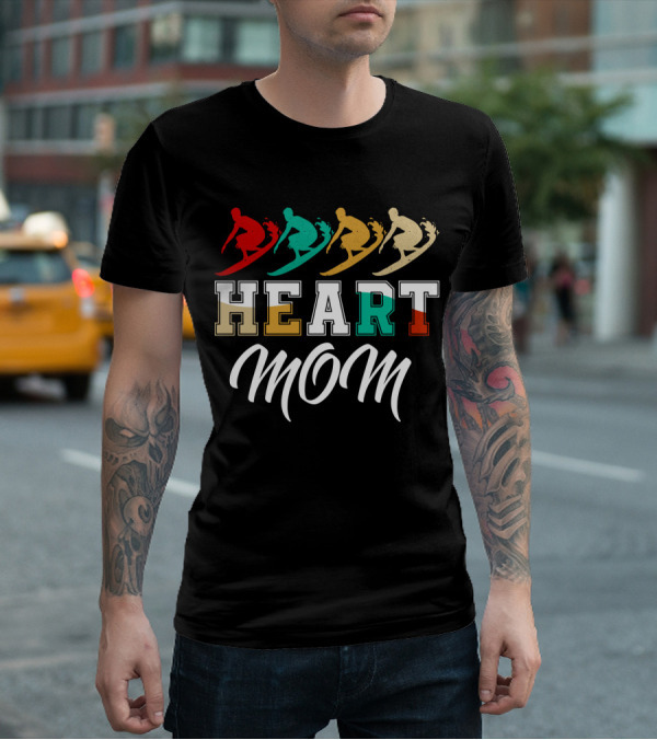 Surfing Heart Mom T-Shirt