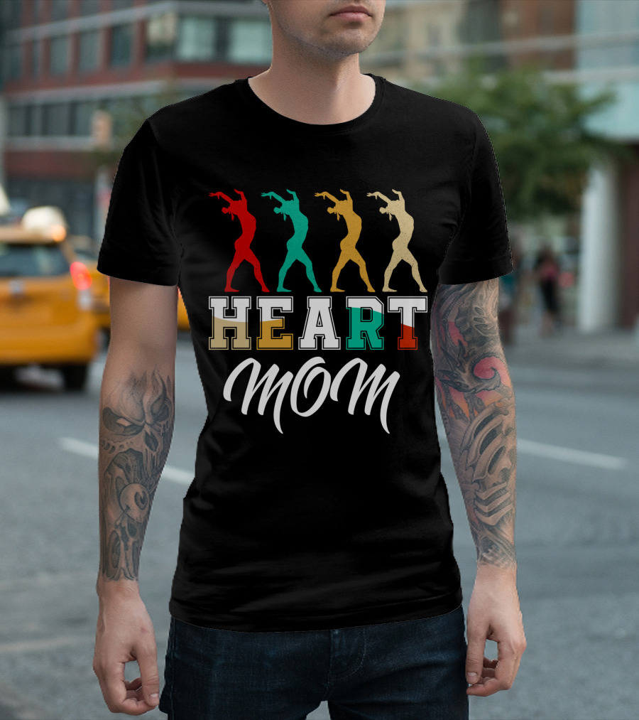Gymnastics Heart Mom Colorful T-Shirt