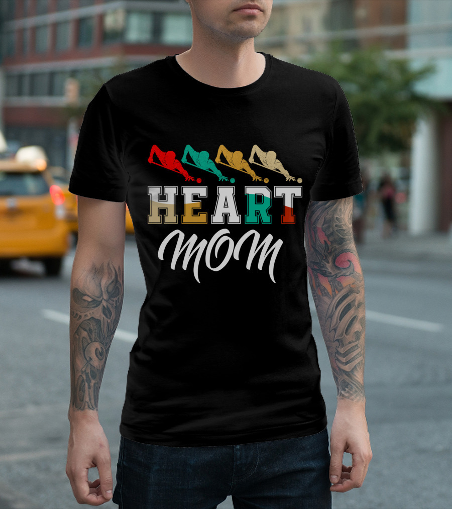 Billiards Heart Mom Pool Player T-Shirt