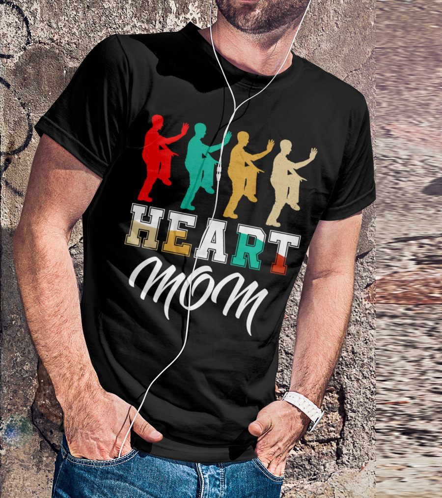 Kung Fu Fighting Heart Mom T-Shirt