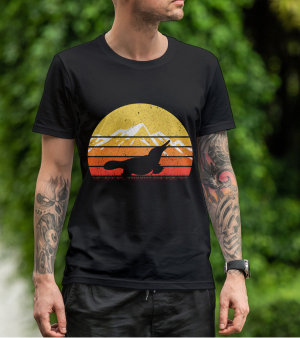 Retro Vintage Platypus Sunset T-Shirt