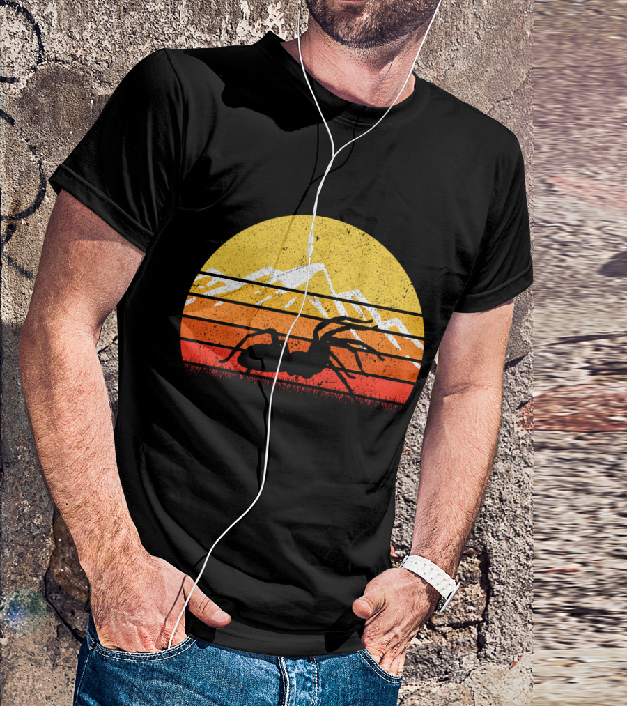 Retro Vintage Tarantula Mountain Sunset T-Shirt