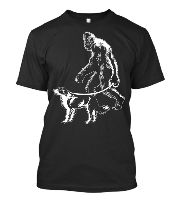 Bigfoot Walking Border Collie T-Shirt