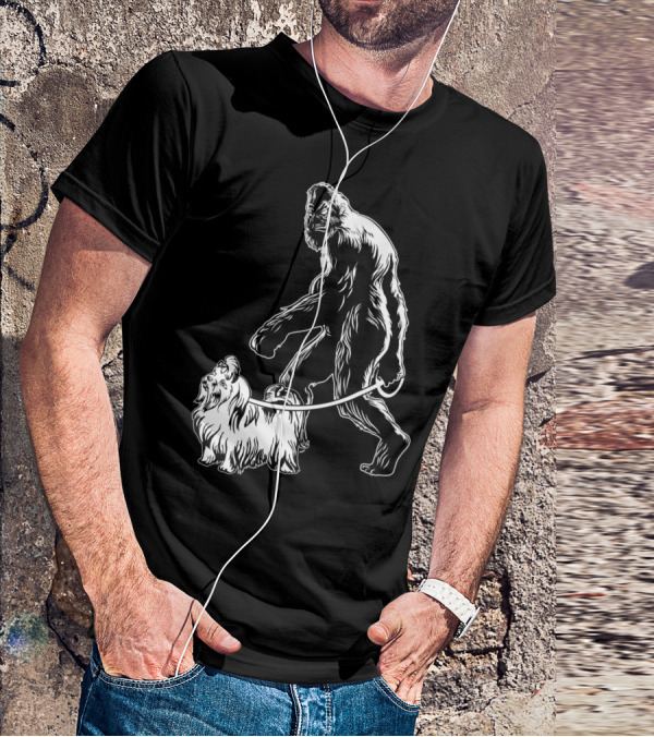 Bigfoot Walking Maltese Dog T-Shirt