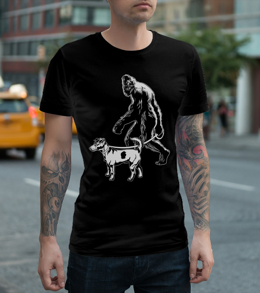 Bigfoot Walking Jack Russell Terrier T-Shirt