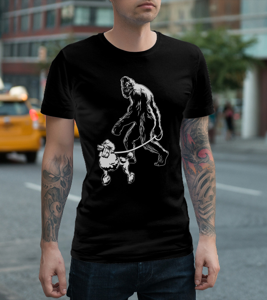 Bigfoot Walking Poodle Companion T-Shirt