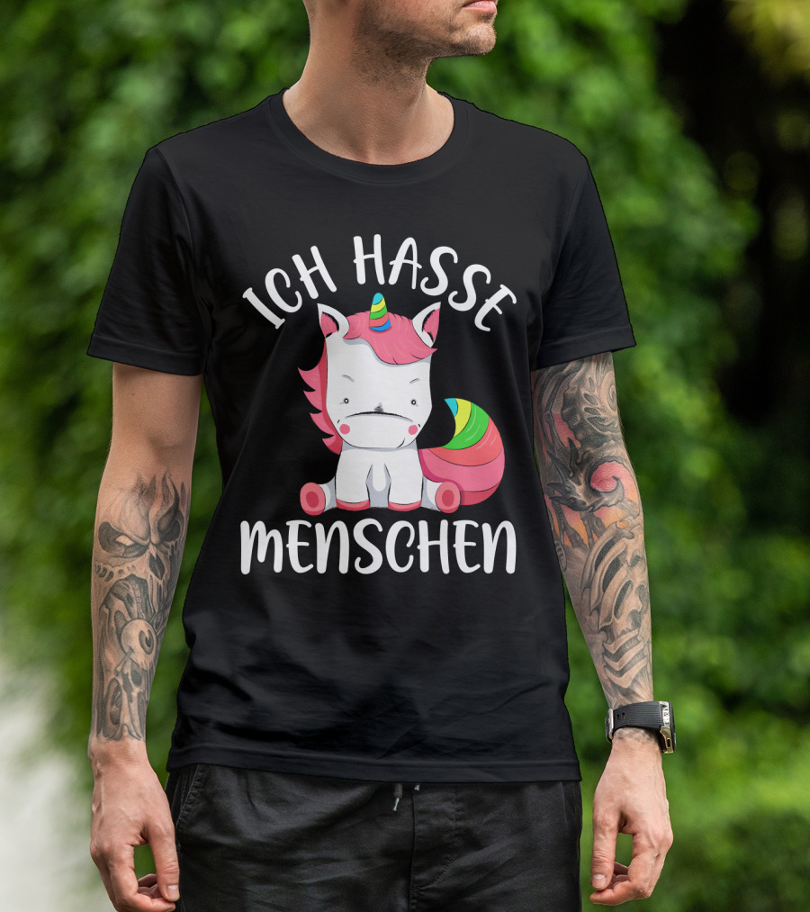 Ich Hasse Menschen Einhorn T-Shirt