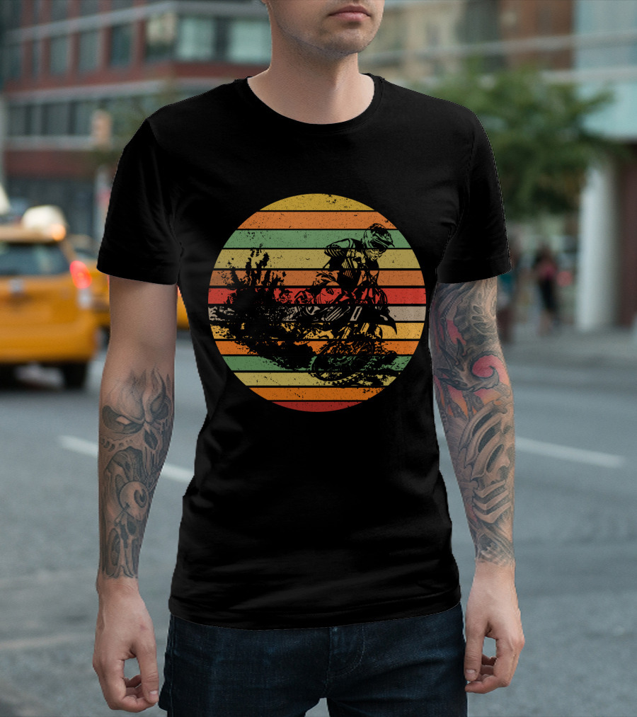 Vintage Motocross Dirt Bike Retro Vibes with Rider T-Shirt
