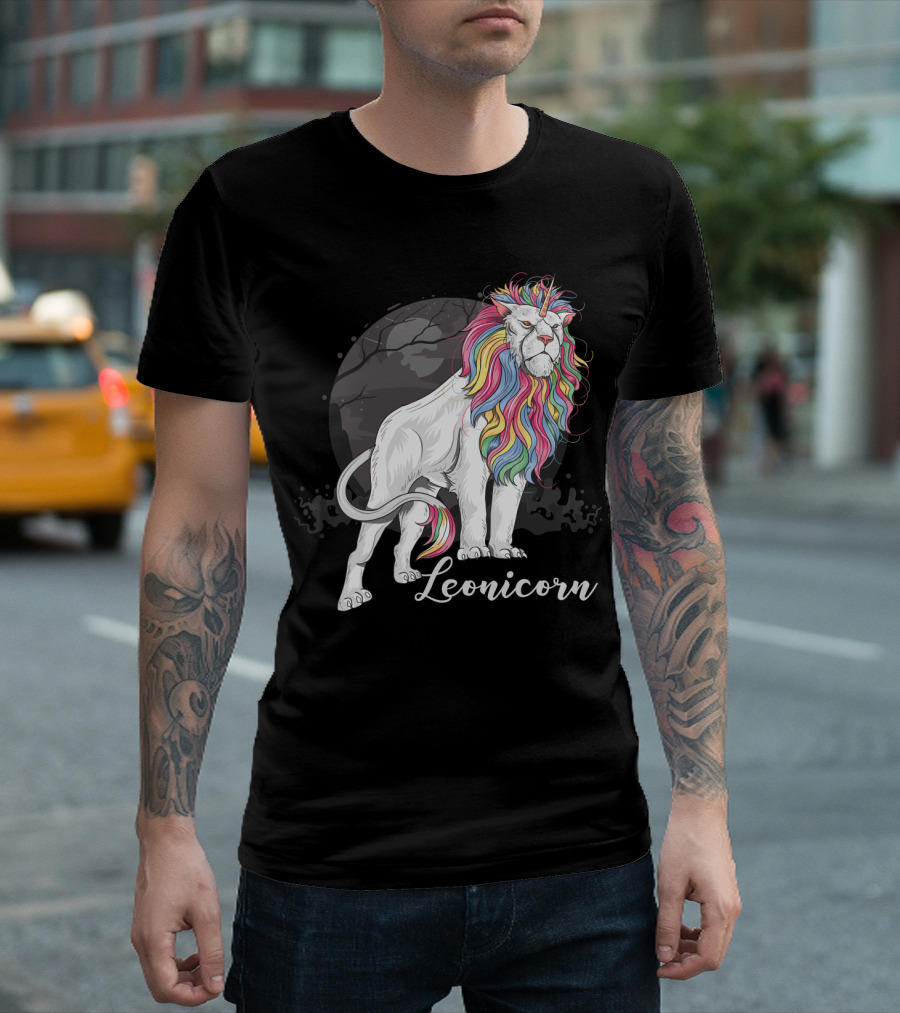 Leonicorn Rainbow-Maned Lion Unicorn Fusion T-Shirt