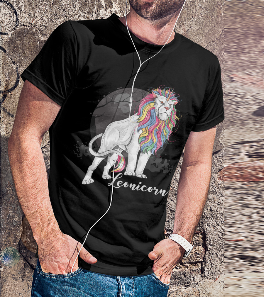 Leonicorn Rainbow-Maned Lion Unicorn Fusion T-Shirt