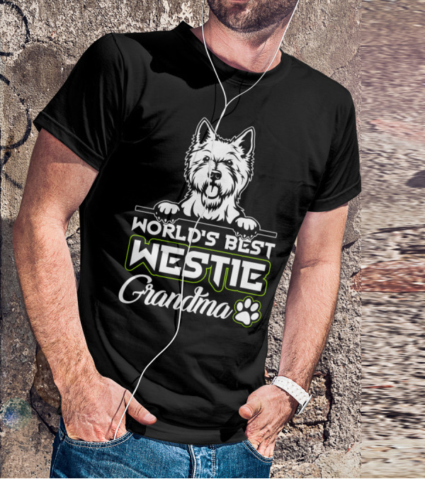 World's Best Westie Grandma Paw Print T-Shirt