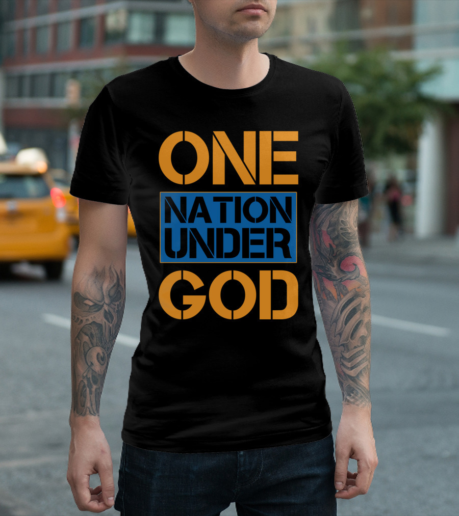 One Nation Under God Bold Color Block T-Shirt
