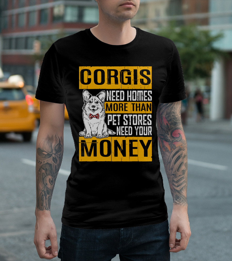 Corgis Need Homes More Than Pet Stores Need Your Money Bowtie T-Shirt