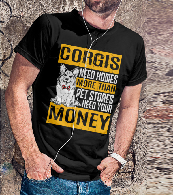 Corgis Need Homes More Than Pet Stores Need Your Money Bowtie T-Shirt