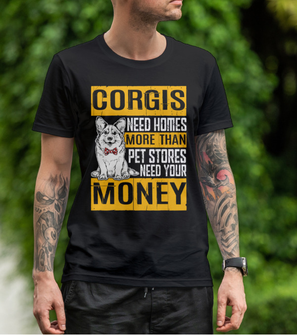 Corgis Need Homes More Than Pet Stores Need Your Money Bowtie T-Shirt