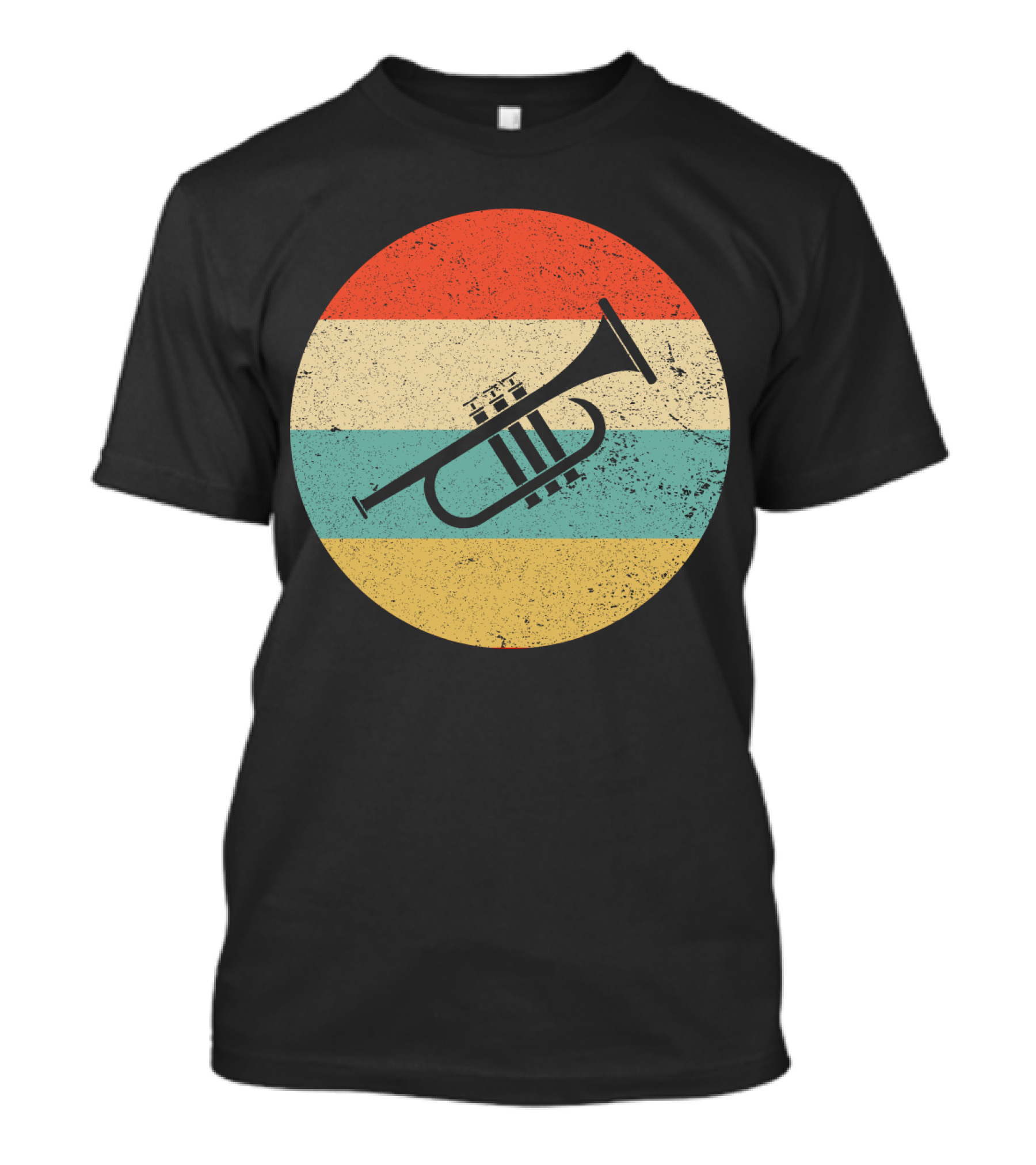Vintage Retro Trumpet Circle Stripes T-Shirt