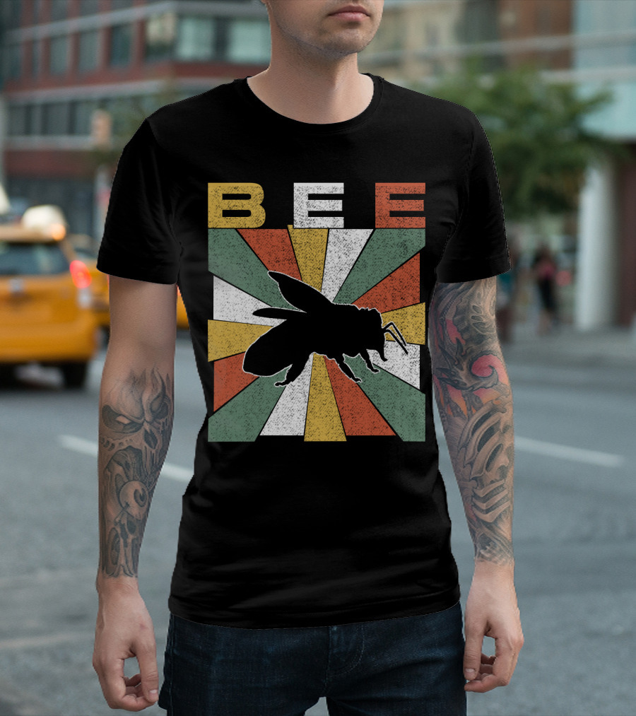 Bee Retro 70s Vintage Sunburst T-Shirt