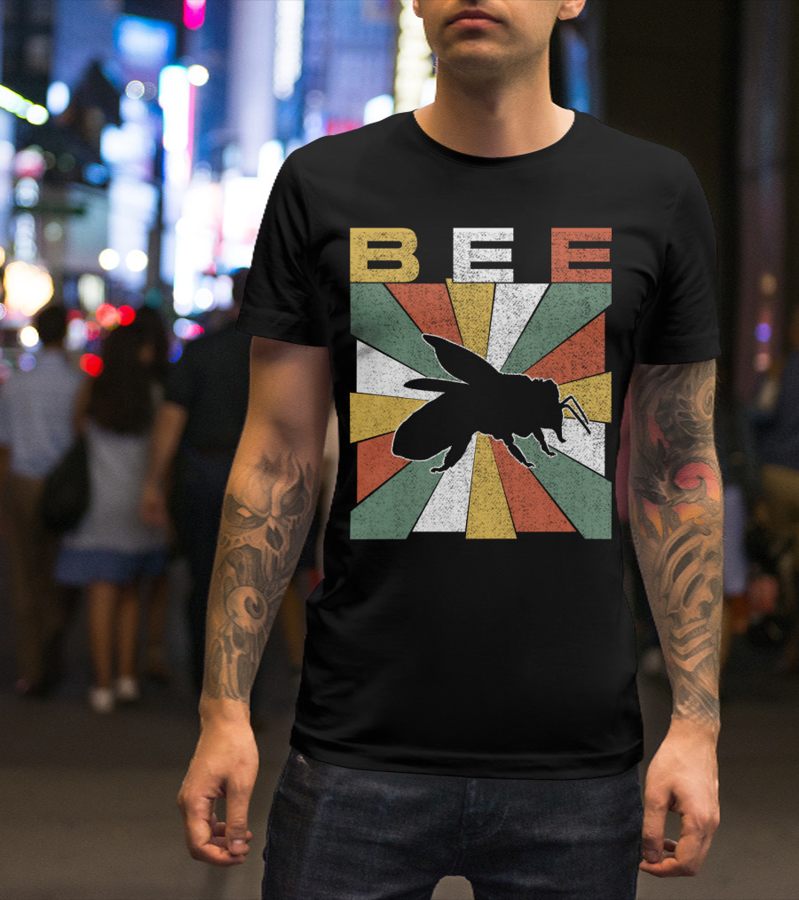 Bee Retro 70s Vintage Sunburst T-Shirt