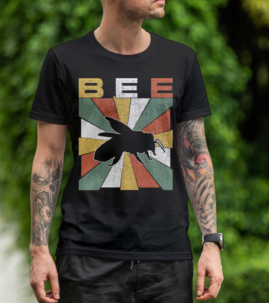 Bee Retro 70s Vintage Sunburst T-Shirt
