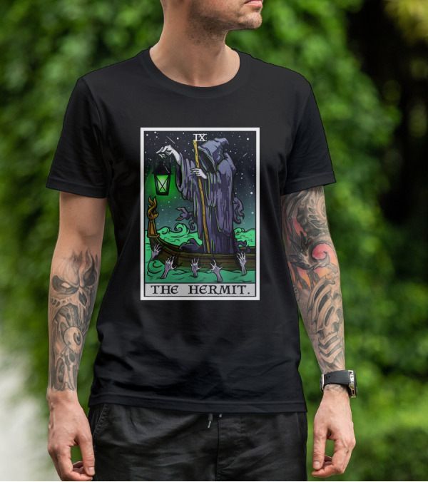 Halloween Grim Reaper Tarot Card The Hermit IX T-Shirt