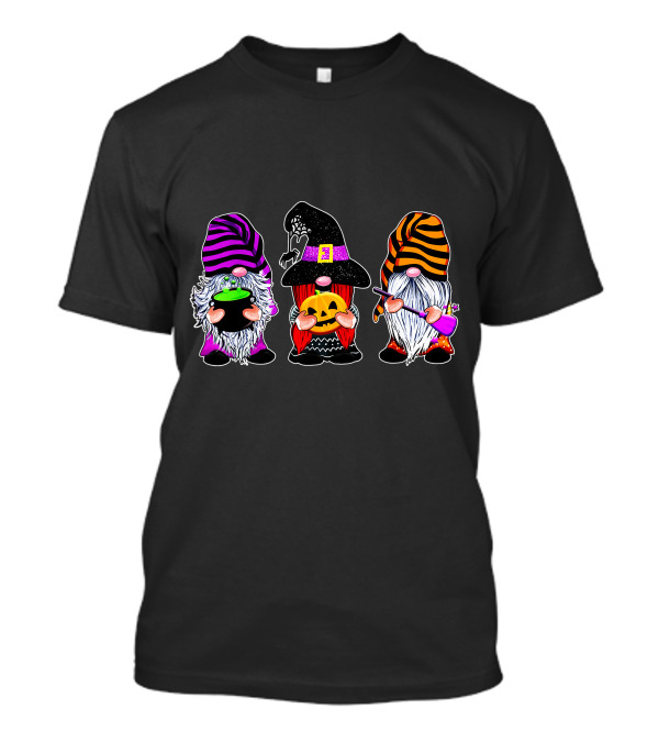 Halloween Gnomes Cute Autumn Pumpkin Fall Funny Holiday Wizard Hat Cauldron T-Shirt
