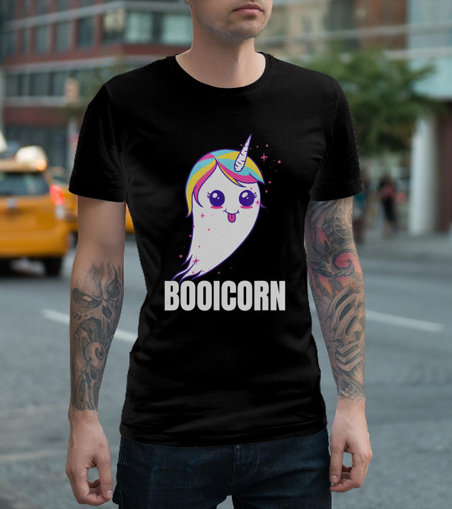 Booicorn Cute Ghost Unicorn Girls Clothes T-Shirt