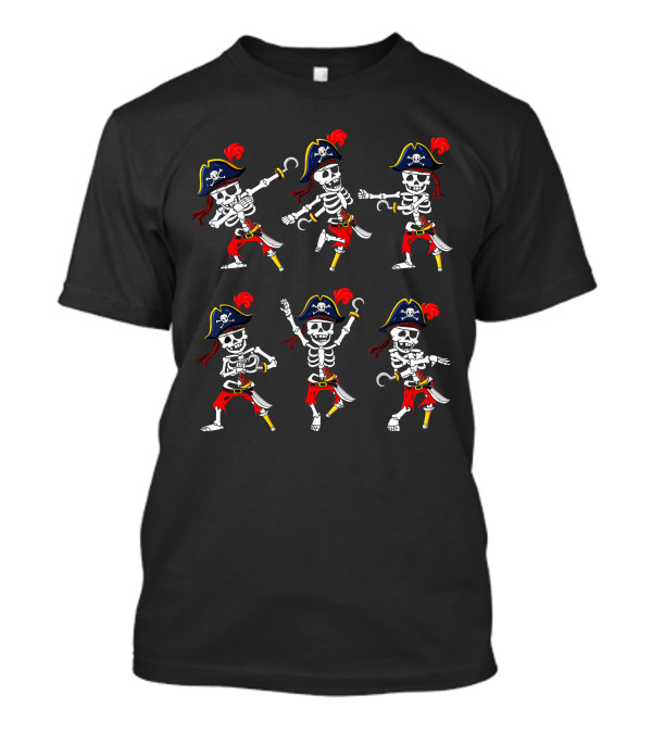 Halloween Dancing Pirate Skeletons Pirate Skeleton Challenge T-Shirt