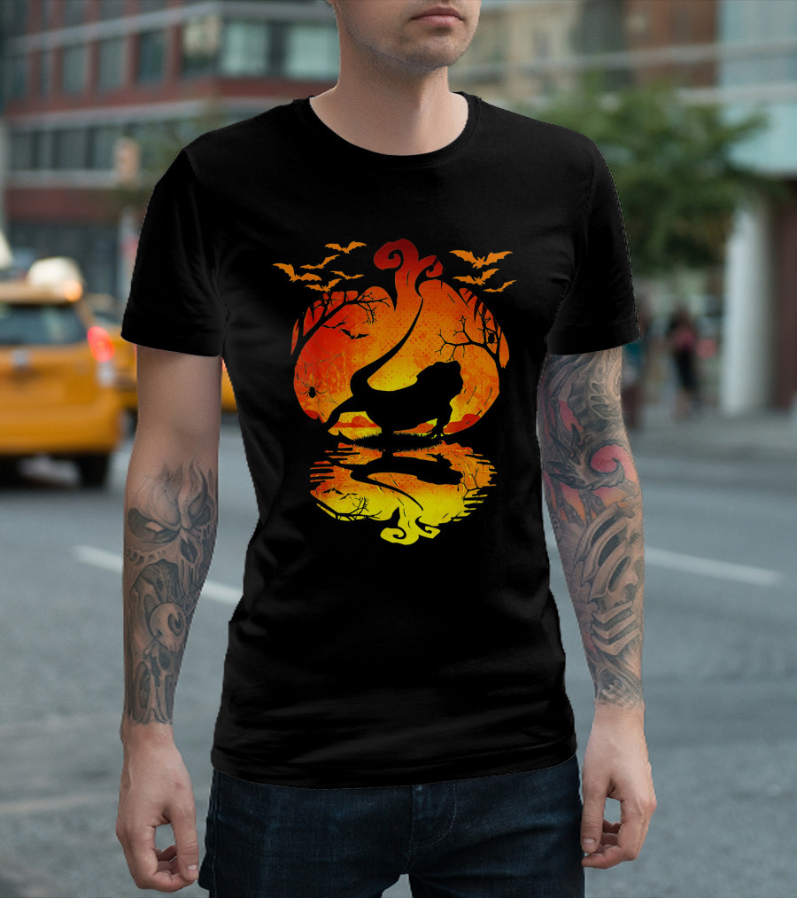Bearded Dragon Halloween Pumpkin Bats T-Shirt