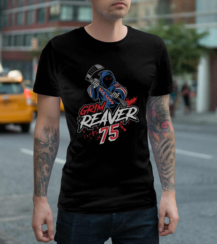 New York Grim Reaver 75 Hockey Merchandise T-Shirt
