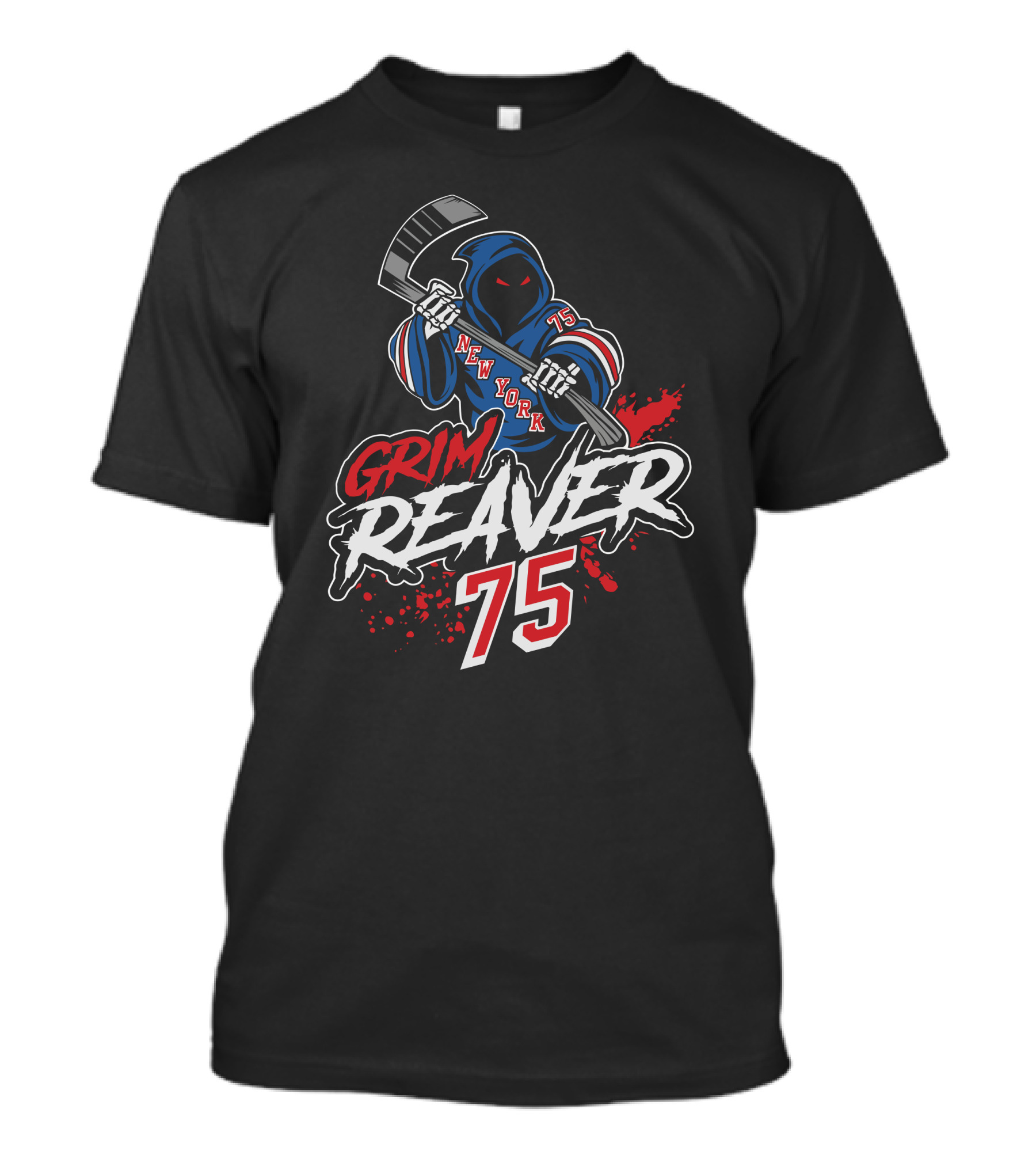 Grim Reaver New York 75 We Bleed Blue Merch T-Shirt