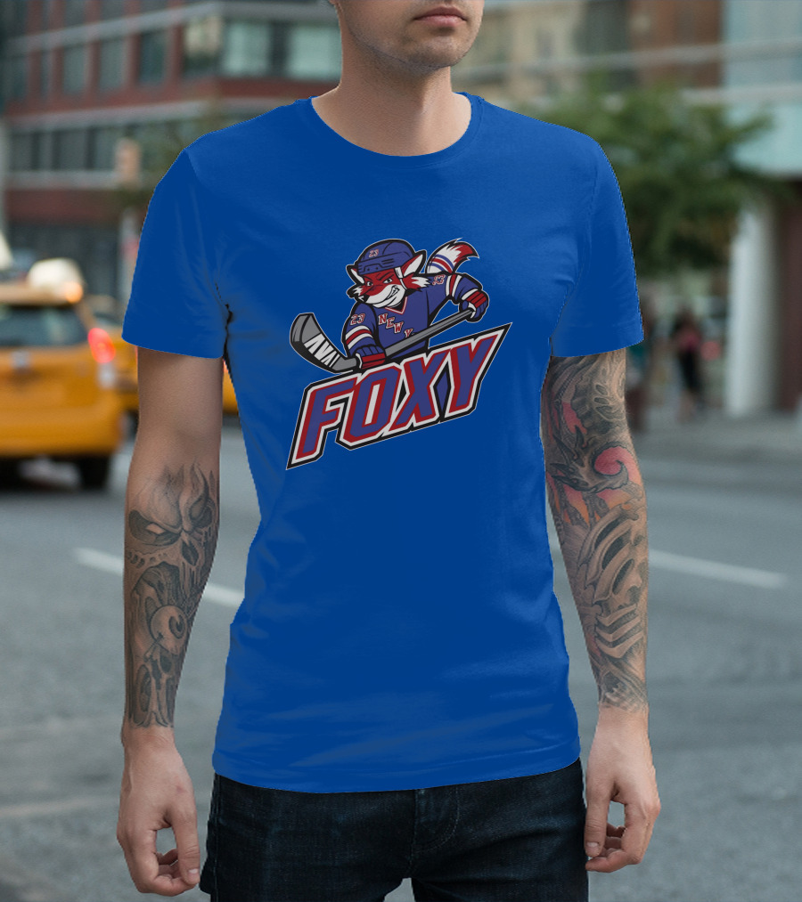 Foxy Hockey New York Blue We Bleed Blue Stores T-Shirt