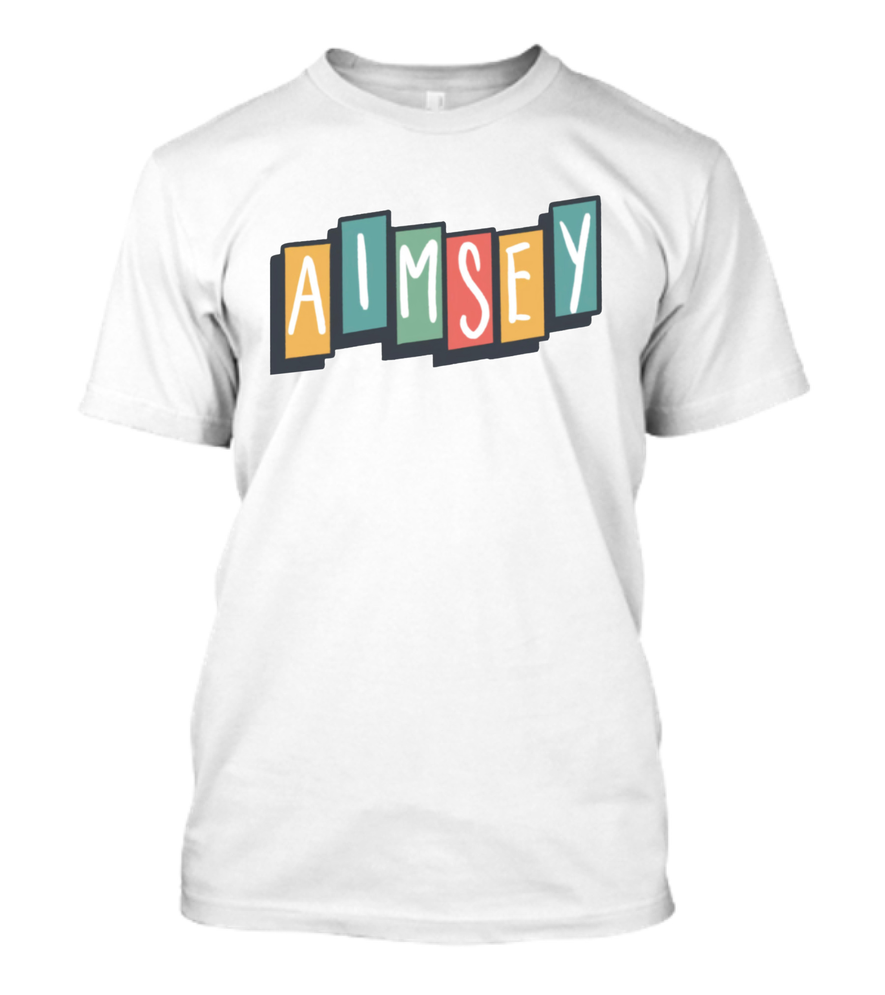 Aimsey Colorful Block Letters Merch T-Shirt
